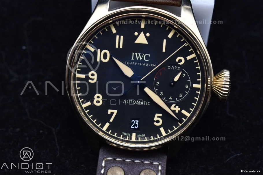 Strap 1:1 on A Real Edition Bronze Minimalist 519 Pilot Big IW501005 Leather ZF Brown Black Dial Best 0302